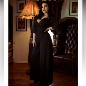 La Femme En Noir Black Widow Palazzo Pants
